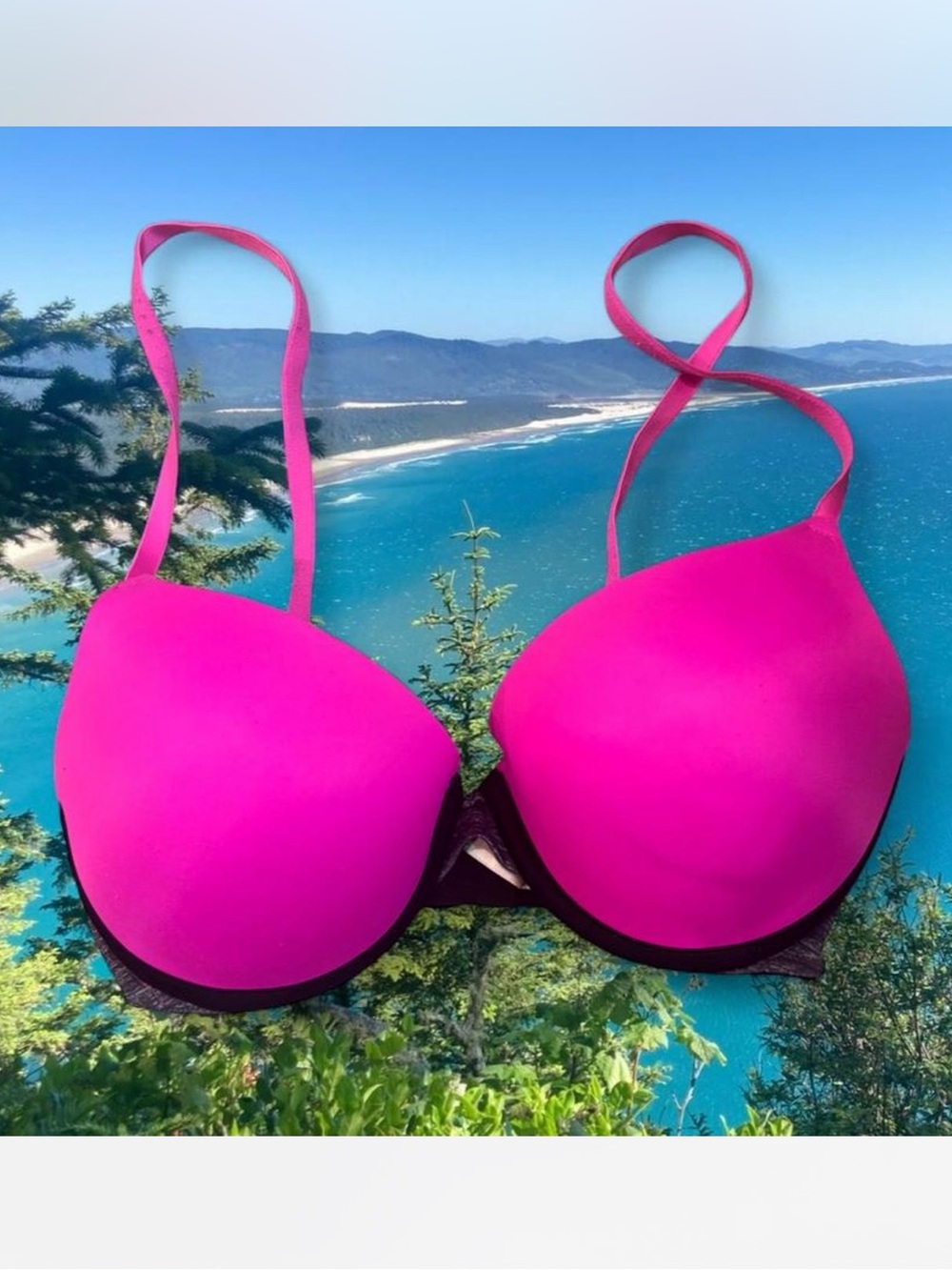 Victoria’s Secret 34D 34DD Women’s Hot Pink Swim Bikini Top